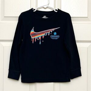Boys Nike Black Long Sleeved Graphic Shirt Size S 5 4-5 Years